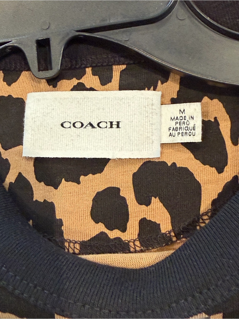 Coach Leopard Logo Tee - Black & Tan - Picture 5 of 8